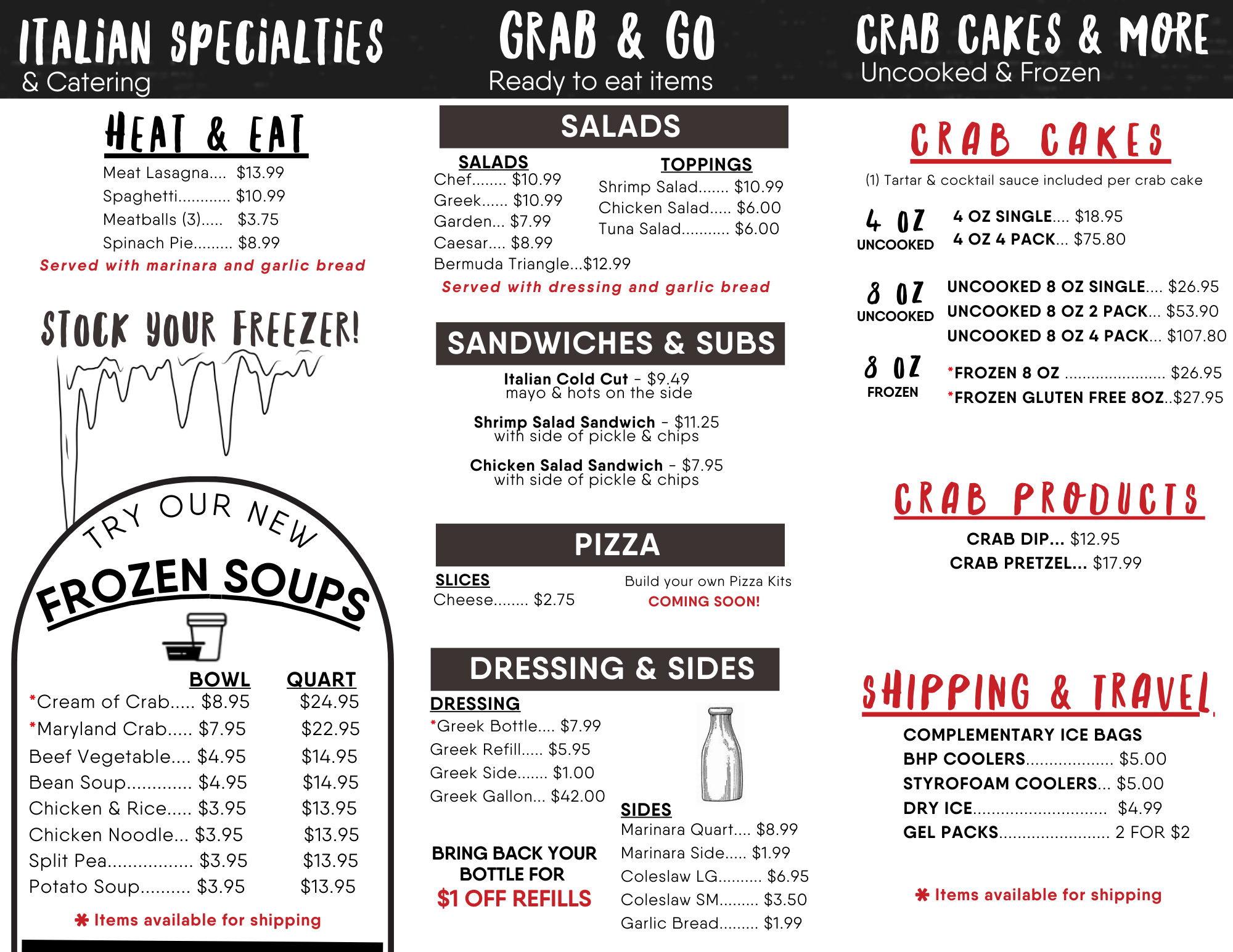 Grab & Go Market Box Hill Pizzeria & Crab Cakes Seafood & Pizza Restaurant in Abingdon, MD
